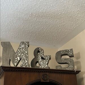 Silver Metal M, &, S Decorative Letters